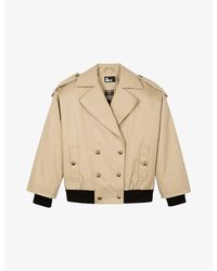 The Kooples - Cropped Relaxed-Fit Cotton Trench Coat - Lyst