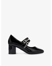 Carvela Kurt Geiger - Harper Double-Strap Patent-Leather Heeled Courts - Lyst