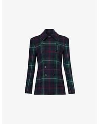 Polo Ralph Lauren - Tartan Double-Breasted Regular-Fit Wool-Blend Blazer - Lyst