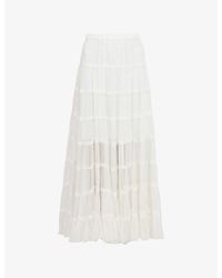 AllSaints - Eva Elasticated-Waist Woven Maxi Skirt - Lyst