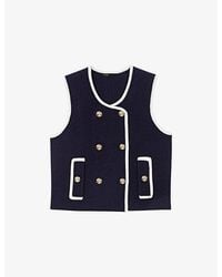Maje - Sleeveless Double-Breasted Wool-Blend Top - Lyst