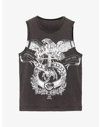AllSaints - Emblems Jenny Graphic-Print Cotton Tank - Lyst