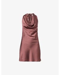 Anna October - Margaret Draped Satin Mini Dress - Lyst