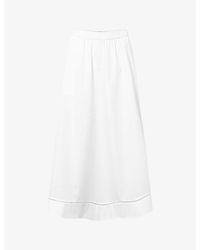 Lovechild 1979 - Vera Elasticated-waist Side-slit Organic-cotton Poplin Maxi Skirt - Lyst