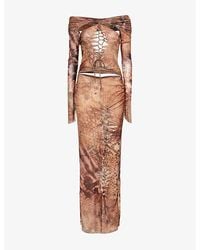Jaded London - Animal-print Cut-out Stretch-woven Maxi Dress - Lyst