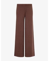 Lounge Underwear - Wide-Leg Ribbed-Hem Wool-Blend Trousers - Lyst