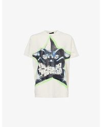HELLSTAR - Graphic-Print Distressed Cotton-Jersey T-Shirt - Lyst