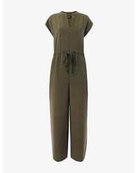 Whistles - Cap-Sleeved Drawstring-Waist Woven Jumpsuit - Lyst