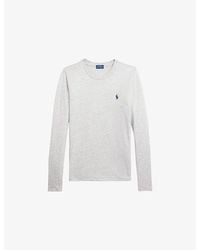 Polo Ralph Lauren - Logo-Embroidered Long-Sleeve Cotton Top - Lyst