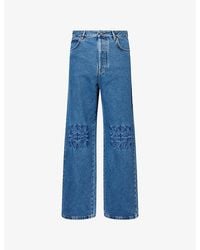 Loewe - Logo-Anagram Baggy Denim Jeans - Lyst