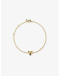 Monica Vinader - Heart-Charm 18Ct-Plated Vermeil Sterling- Bracelet - Lyst