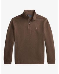 Polo Ralph Lauren - Brand-Embroidered Half-Zip Cotton Sweatshirt - Lyst
