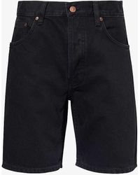 Nudie Jeans - Seth Brand-patch Regular-fit Denim Shorts - Lyst