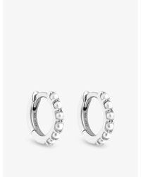 Astrid & Miyu - Rhodium-Plated Sterling- And Freshwater-Pearl Single Hoop Earring - Lyst