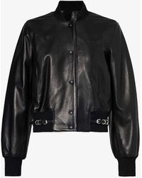 Givenchy - Brand-embossed Slim-fit Leather Jacket - Lyst