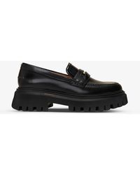 Maje - Clover-embellished Platform Leather Loafers - Lyst