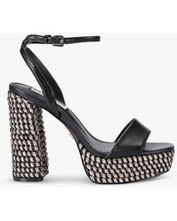 Steve Madden - La Verne Metallic-weave Faux-leather Sandals - Lyst
