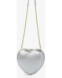 Maje - Heart-shaped Metallic-leather Shoulder Bag - Lyst