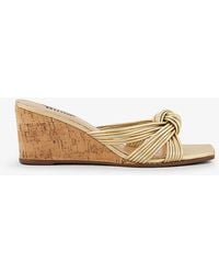 Dune - Kope Knot-front Leather Wedge Mules - Lyst