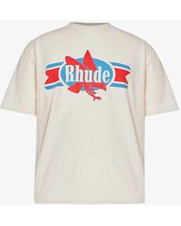 Rhude - Chevron Eagle Graphic-print Cotton-jersey T-shirt - Lyst