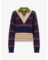Dries Van Noten - Toinette Contrast Wool-Blend Knit Jumper - Lyst