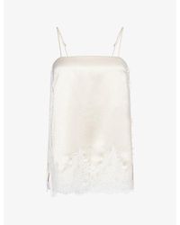 Dissh - Selene Lace-Trim Satin Cami Top - Lyst