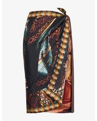 Dries Van Noten - Wrap-Scarf Silk Skirt - Lyst