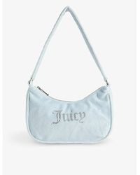 Juicy Couture - Rhinestone-embellished Velour Shoulder Bag - Lyst