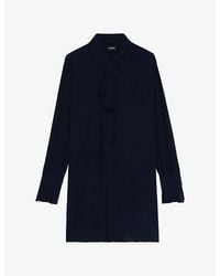 Zadig & Voltaire - Rhelyne Button-Down Woven Shirt Mini Dress - Lyst