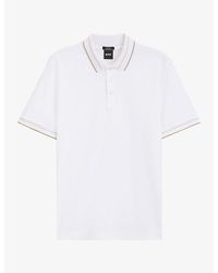 BOSS - Contrast-Trim Short-Sleeve Cotton Polo - Lyst