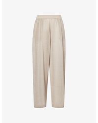 Alaïa - Relaxed-Fit Wide-Leg Linen And Silk Trousers - Lyst