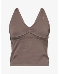 GYMSHARK - Lift Seamless Logo-Print Midi Tank Top - Lyst