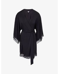 Eberjey - Mariana Short Stretch-Woven Robe - Lyst