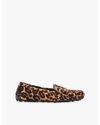 Carvela Kurt Geiger - Avola Leopard Suede Flat Loafers - Lyst