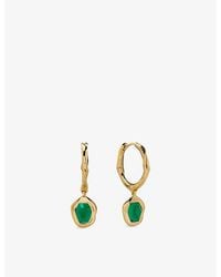 Monica Vinader - Odyssey 18Ct Vermeil-Plated 925 Sterling And Onyx Huggie Earrings - Lyst