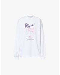 Alexander Wang - Club Crystal Graphic-print Long-sleeved Cotton-jersey T-shirt - Lyst