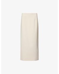 KHAITE - Lyle Split-Seam Woven Midi Skirt - Lyst