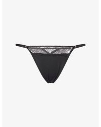 Calvin Klein - Geo Stretch-Lace Thong - Lyst
