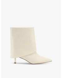KG by Kurt Geiger - Fierce Fold-Over Heeled Faux-Leather Ankle Boots - Lyst