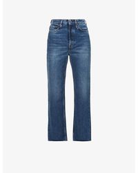 Totême - Raw-hem Straight-leg High-rise Organic-cotton Jeans - Lyst