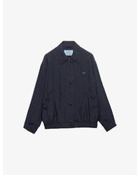 Prada - Logo-Embellished Silk Jacket - Lyst