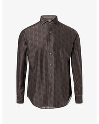 Corneliani - Wave Printed Long-Sleeve Silk Shirt - Lyst