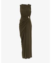 Phase Eight - Cassidy Round-Neck Draped Stretch-Woven Maxi Dress - Lyst