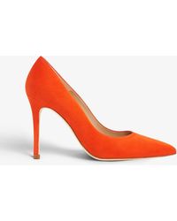 LK Bennett Fern Pointed Leather Court Shoes - Orange