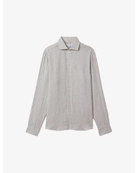 Reiss - Ruban Cutaway-collar Regular-fit Linen Shirt - Lyst