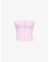House Of Cb - The Strapless Stretch-Woven Corset Top Xs (A-C Cup) - Lyst