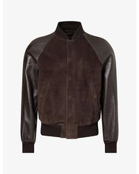 Tom Ford - Soft Suede And Leather Bomber Jacket - Lyst