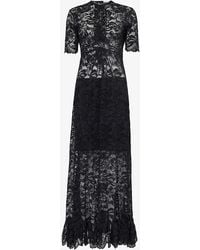 Rabanne - Floral-embroidered Stretch-lace Maxi Dress - Lyst