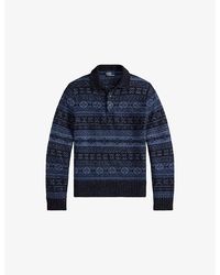 Polo Ralph Lauren - Fair-Isle Polo-Collar Wool And Linen-Blend Jumper - Lyst