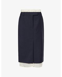 RÓHE Frames - Boxer Detailed Wool-Blend Midi Skirt - Lyst